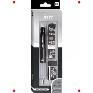 Mekanik Kalem, Silgi ve 0.7mm Uç Seti - Siyah