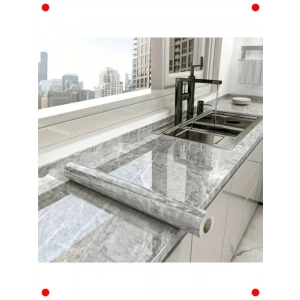 Mermer Desenli Yapışkanlı Folyo - Atina Grisi 60CM*5MT