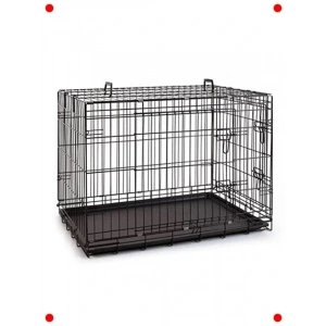 Metal Kedi Köpek Kafesi - Siyah 77x47x55 cm