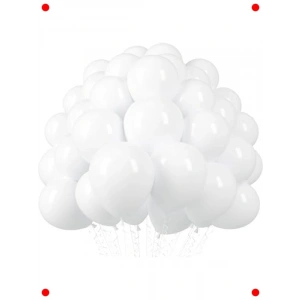 Metalik Beyaz Balon Seti - 10 Adet, Parti Süslemeleri