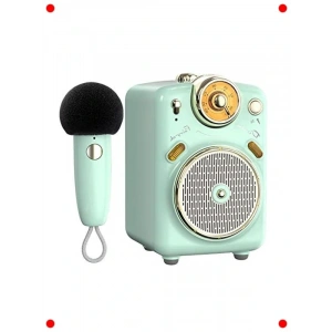 Mikrofonlu Sevimli Hoparlör (7 Ses Modlu, Yeşil)