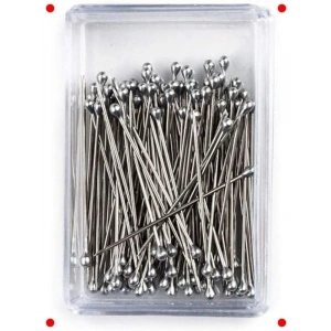 Mineli Gümüş Başlı Toplu İğne Seti – 50 Adet