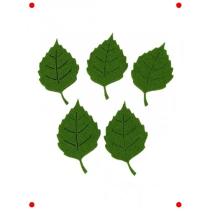 Mini Yeşil Keçe Yaprak Süs (5 Adet)