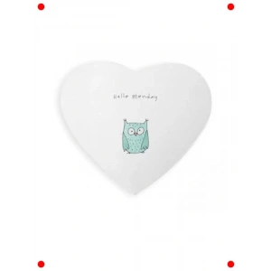 Minimal Baykuş Tasarımlı Kalp Mouse Pad - Fare Altlığı