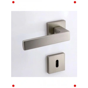 Modern Kare Rozetli Paslanmaz Çelik Kapı Kolu Seti