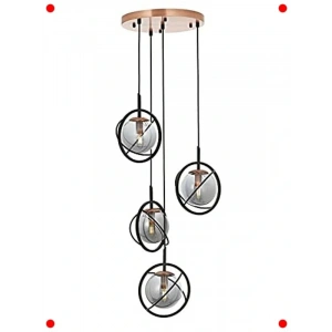 Modern Siyah Metal Cam ize 35 cm