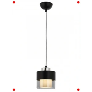 Modern Siyah Metal-Cam Sarkıt ize E27