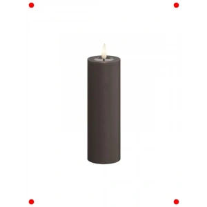 Moka Kahve LED Mum - Gerçekçi Alev Efekti - 5x15 cm