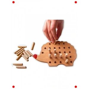 Montessori Ahşap Kirpi Eğitici Çocuk Oyuncak