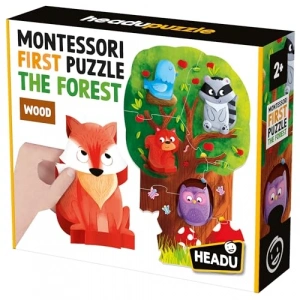 Montessori Temalı İlk Puzzle, Orman Tasarımlı, 2-4 Yaş İçin
