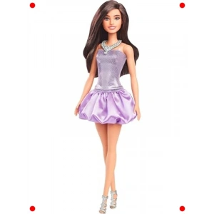 Mor Elbiseli Esmer Parti Bebeği - Şık Tasarım