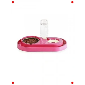 Mor Hazneli Mama & Su Kabı Seti - Çelik Taslı 500ml