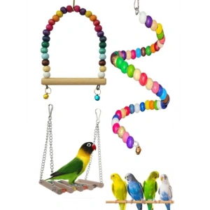 Muhabbet kuşu için oyuncak seti, 2 parça