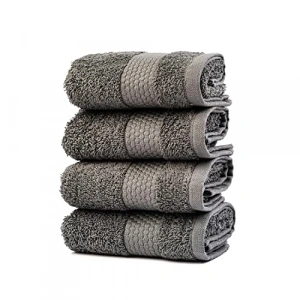 Nerva %100 Doğal Pamuklu 4lü Havlu Seti, Antrasit Renk