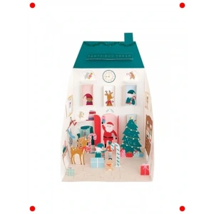 Noel Baba Evi Açılır Advent Takvimi