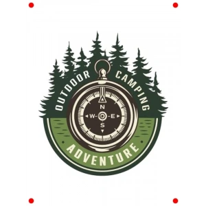 Off Road Kamp Macera Pusula Sticker - 14x13 cm