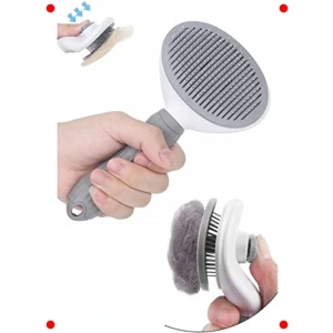 Otomatik Temizlenen Evcil Hayvan Tüy Tarağı Gri