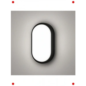 Oval Siyah LED Tavan & Duvar Lambası - Su çirmez