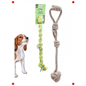Pamuk Halat Köpek Oyuncak Seti - Çekiştirme ve Diş İpi
