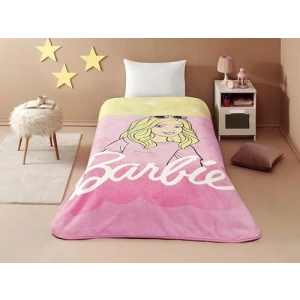 Pamuk-Polyester Karışım Tek Kişilik Battaniye, Sarı-Pembe Renk