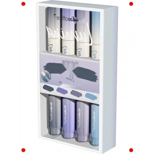 Parlak Leylak Fosforlu Kalem Seti (4 Adet)