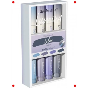 Parlak Leylak Fosforlu Kalem Seti (4 Adet)