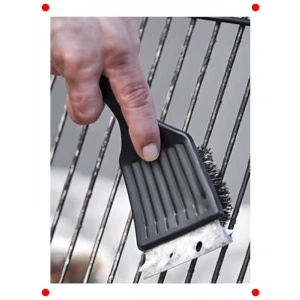 Paslanmaz Çelik 2si 1 Arada Barbekü Temizleme Fırçası