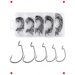 Paslanmaz Çelik 50li Texas Rig Olta İğne Seti