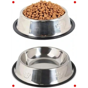 Paslanmaz Çelik Evcil Hayvan Mama/Su Kabı - Kaymaz