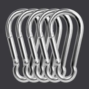 Paslanmaz Çelik Karabina Kanca Seti, 6 MM Yaylı Kilitli