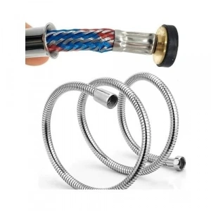 Paslanmaz Çelik Örgülü Duş Hortumu, 150 cm Uzunlukta Dayanıklı Yapı