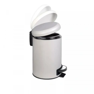 Paslanmaz Elit Pedallı Çöp Kovası Beyaz 12 LT (000302-2)