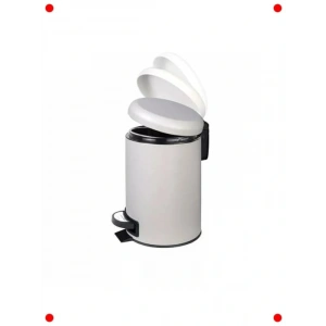 Paslanmaz Pedallı Çöp Kovası Beyaz 3 Litre