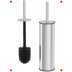 Paslanmaz Saplı Krom Metal Tuvalet Fırçası Seti