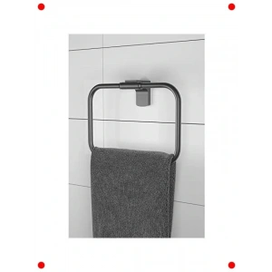 Paslanmaz Siyah Kare Havluluk - Modern Banyo Askısı