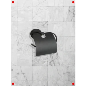 Paslanmaz Siyah WC Kağıtlık - Kapaklı