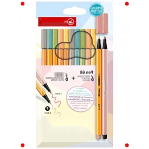 Pastel Renk Keçe Uçlu Kalem ve Boya Kalemi Seti 12li