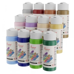 Pastel Renkli Akrilik Boya Seti, 12li 60ml