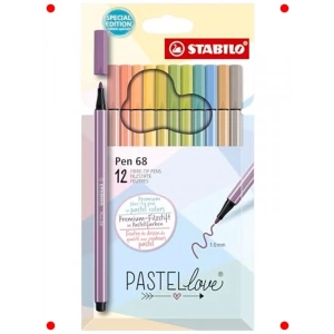 Pastel Ton Keçe Uçlu Boya Kalem Seti - 12li