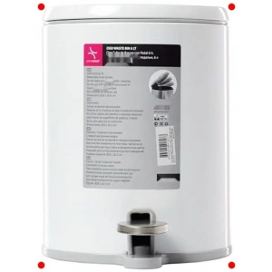 Pedallı Çöp Kovası - 6 Litre Beyaz / Gri