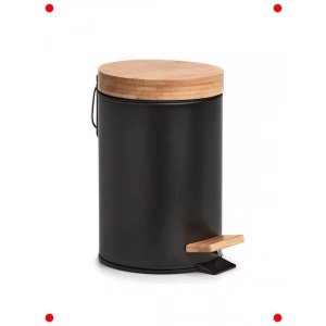 Pedallı Yumuşak Kapanan Metal Çöp Kovası (3L) - Siyah