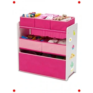 Pembe 6 Bölmeli Oyuncak Saklama Düzenleyici