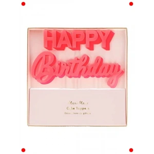 Pembe Akrilik İyi ki Doğdun Pasta Süsü