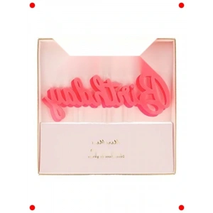 Pembe  İyi ki Doğdun Pasta Süsü