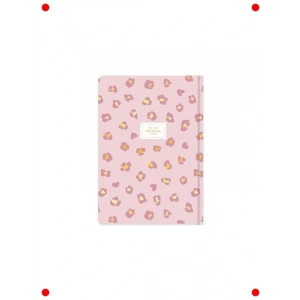 Pembe Leopar Desenli Ciltli Akademik Ajanda 17x24 cm
