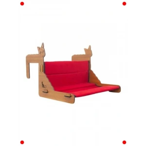 Petek Üstü Ahşap Kedi Hamağı - Konforlu Yatak