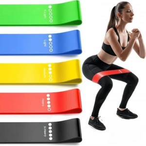 Pilates Squat Bandı, Hafif, Orta ve Sert Direnç Seçenekleriyle Evde Kullanım İçin