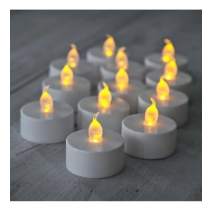 Pilli LED Tealight Mum - Sıcak Sarı Işık ile Dekoratif Kullanım