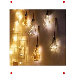 Pilli Sarkıt LED Asma Lamba - Gold Renk Dekoratif