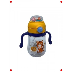 Pipetli Sevimli Desenli Çocuk Su Matarası - 260ml